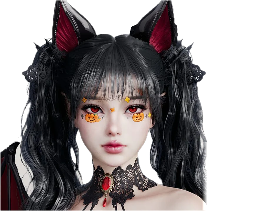 Pumpkin Cutie — abóboras fofas e borboletas pintadas ao redor dos olhos