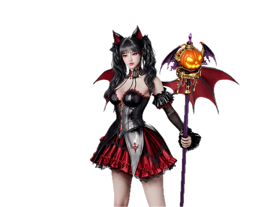 Halloween Night (Cajado) — a skin de arma do Cantor, cetro encimado por uma abóbora alada