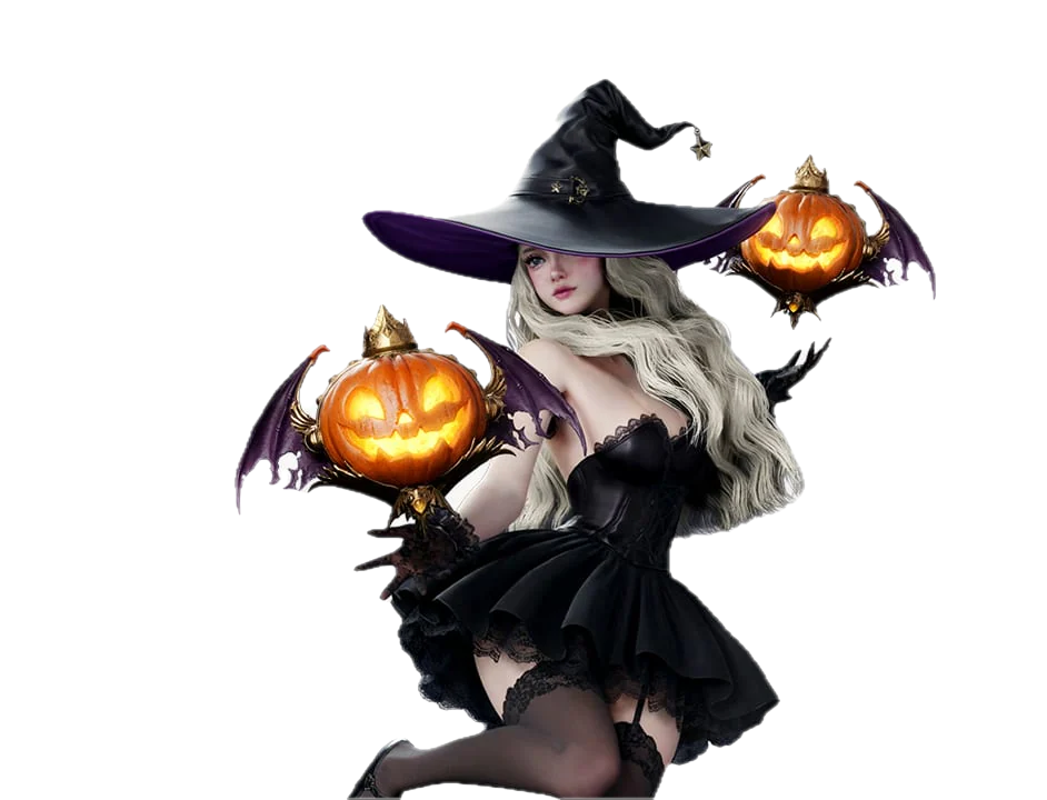 Halloween Night (Orbe) — a skin de arma do Mestre Espiritual, duas abóboras aladas empunhadas em par