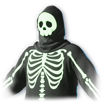 Esqueleto Sinistro (Visual: Peitoral) — o visual que sai do Baú Especial de Halloween