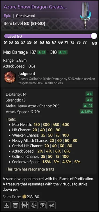Azure Snow Dragon Greatsword — Espada Grande