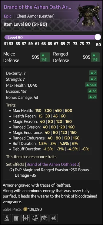 Brand of the Ashen Oath Armor — Peitoral