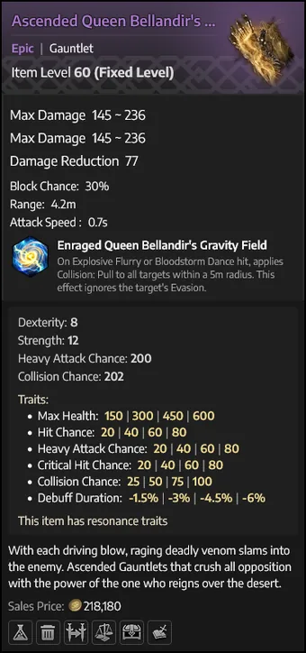 Ascended Queen Bellandir's Gauntlets — Manoplas