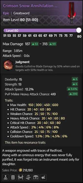 Crimson Snow Annihilation Greatsword — Espada Grande