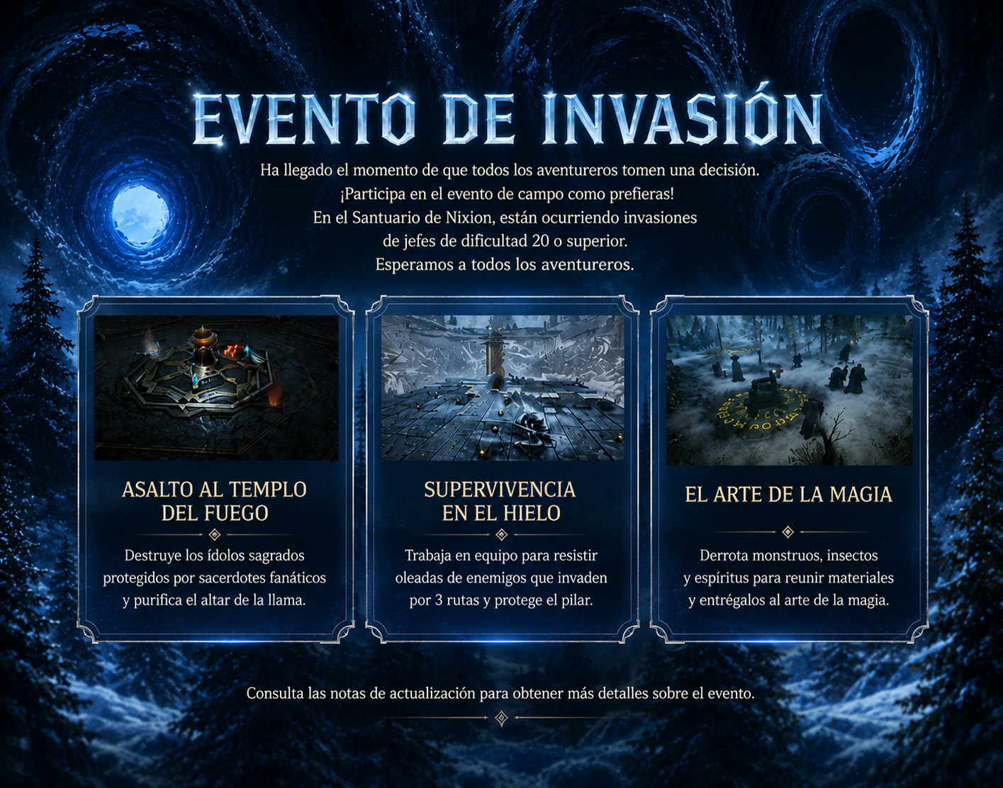 Evento de Invasión — participa del evento de campo como prefieras. Son 25 variaciones en total.