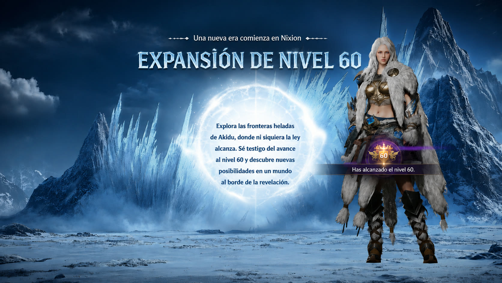 60º Nivel Expandido — una nueva era comienza en Nix. El tope de progresión sube a 60.