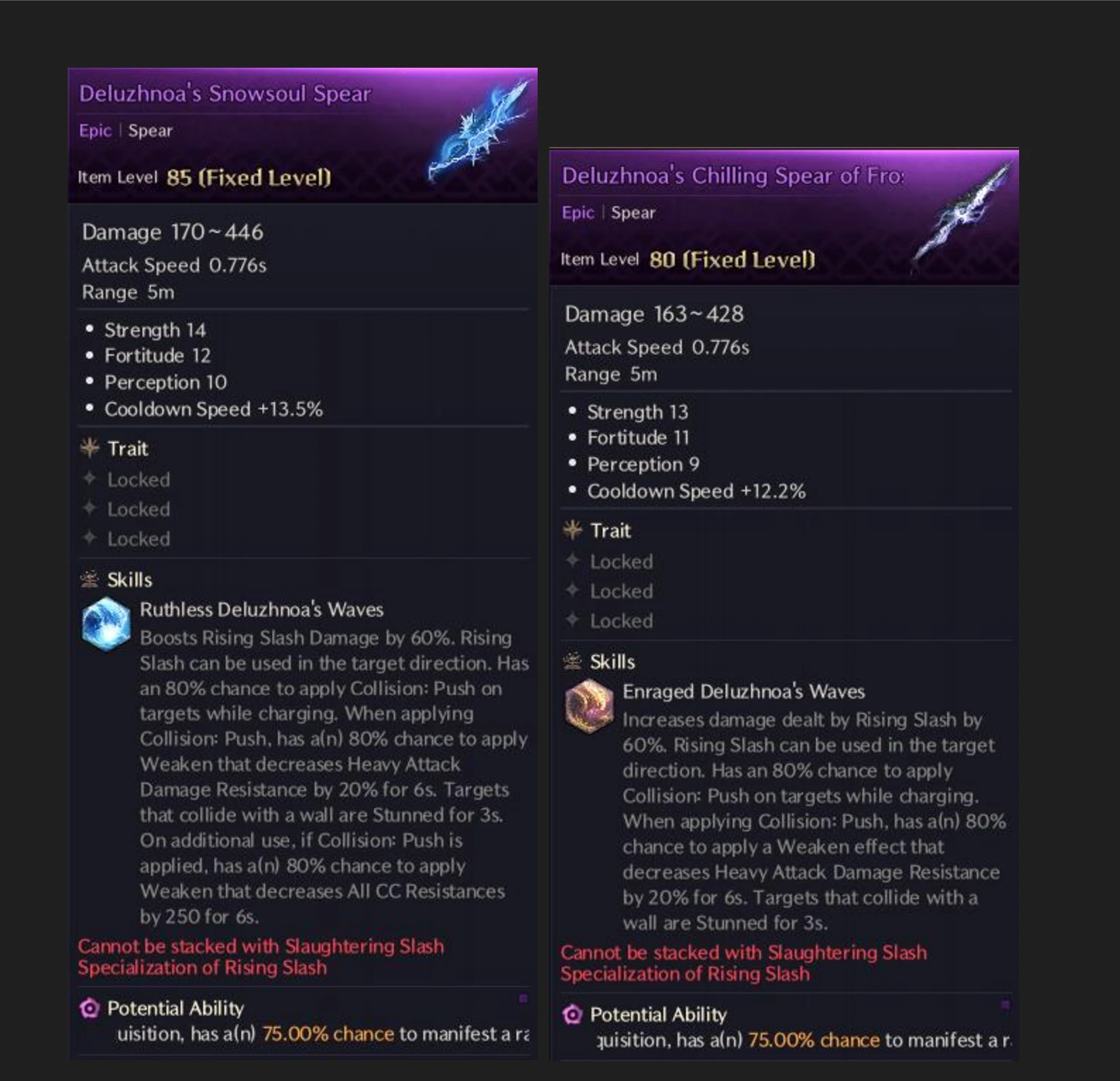 Deluzhnoa's Snowsoul Spear vs Chilling Spear of Fro[st]